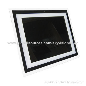 15-inch Lighter acrylic digital photo frame, supports 1,080P, wall mountable, auto-boot and -play